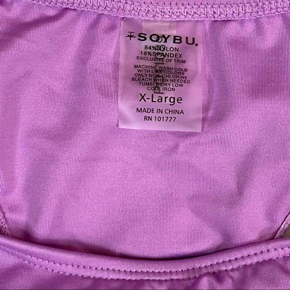 Soybu NWT XL Curacoa Scuba Crop Racerback Swim Top Hydrangea New - Picture 8 of 9